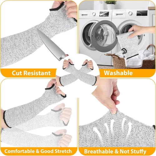 Miniatura 5 de Tyqour 2 fundas resistentes a los cortes, fundas protectoras de brazo suaves para piel fina y moretones, mangas de brazo de seguridad para morder