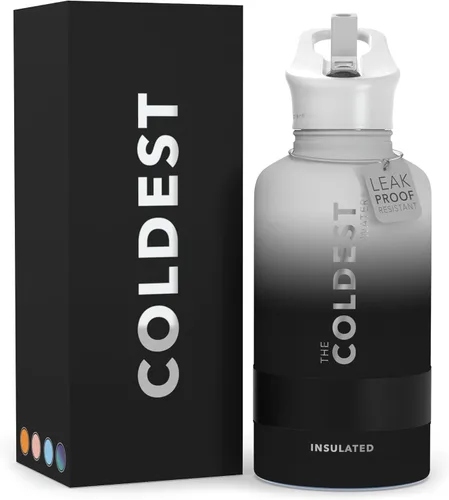 Miniatura 133 de Coldest - Botella para agua con tapa que incluye pajilla, térmica y metálica (acero inoxidable), para hombres y mujeres, color morado