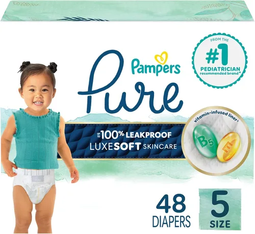 Miniatura 19 de Pañales para recién nacido/talla 1 (8-14 libras), 35 unidades – Pampers Pure Protection desechables para bebé, protección hipoalergénica y sin