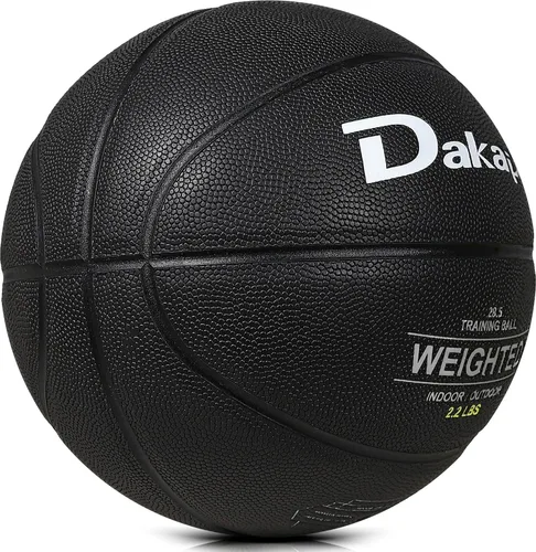 Miniatura 5 de Dakapal Weighted Heavy Training Basketball, Size 6/7 Black 2.2LBS/3LBS/3.3 LBS Weight PU Durable for Trainer and Dribbling Passing, Indoor and