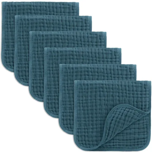 Miniatura 26 de Comfy Cubs - Paquete de 6 paños de muselina para eructos, 20 x 10 pulgadas, grandes, de 6 capas, 100 % algodón ultra absorbente para babeo