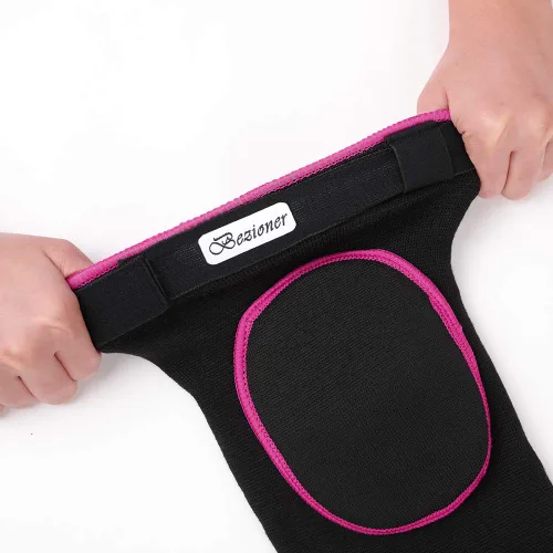 Miniatura 5 de Bezioner Rodilleras de voleibol, esponja gruesa antideslizante, rodilleras de baile para mujeres, yoga, baloncesto, fútbol, jóvenes, niñas, negro