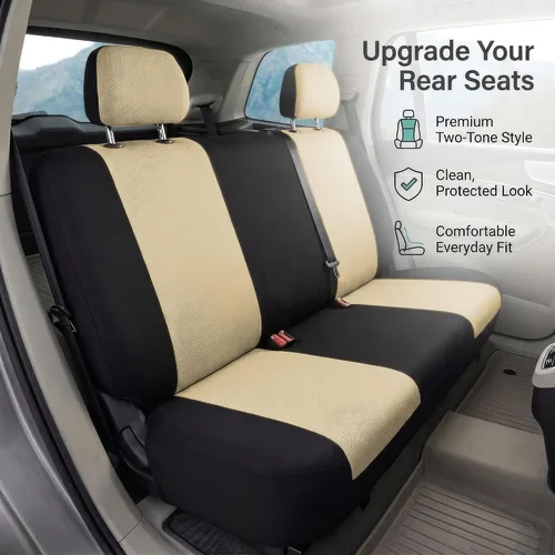 Miniatura 9 de FH Group Funda para Asiento de Coche para Asiento Trasero de Tela - Ajuste Universal para Coches con Banco Sólido, Protector de Asiento de Coche