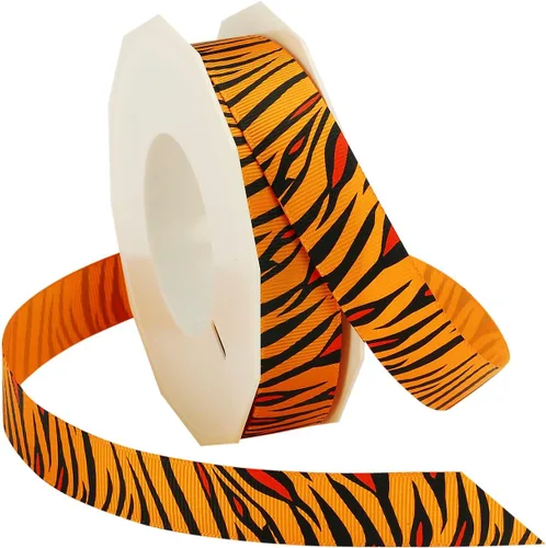 Miniatura 4 de Morex Ribbon Cinta de grogrén Tigre, 5/8 pulgadas por 20 yardas, naranja