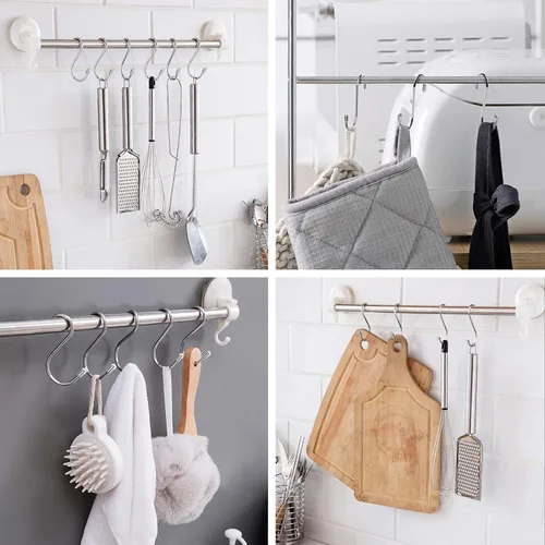 Miniatura 2 de Paquete de 20 ganchos en S para colgar, ganchos de metal en forma de S de 3.4 pulgadas resistentes para macetas, sartenes, plantas, bolsos, tazas
