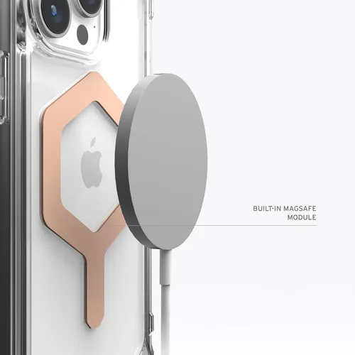 Miniatura 4 de URBAN ARMOR GEAR UAG - Funda compatible con iPhone 15 Pro Max de 6.7 pulgadas Plyo Ice/oro rosa con imán integrado compatible con carga MagSafe
