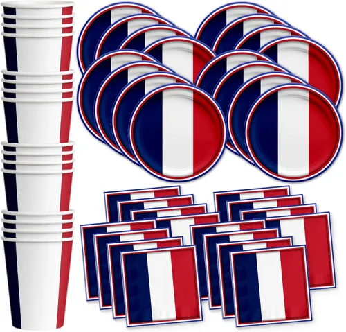 Miniatura 8 de Platos de papel del 4 de julio, juegos de platos desechables del 4 de julio, suministros para fiestas patrióticas de bandera estadounidense, platos