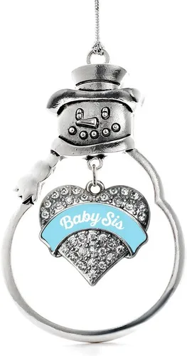Miniatura 108 de Inspired Silver - Big Sis - Adorno de Navidad plateado - Adorno de árbol de Navidad con dije de corazón con circonita cúbica - Decoración colgante