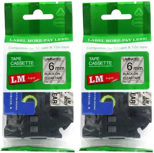 Miniatura 14 de Paquete de 1 unidad LM Tapes LMe511 Premium de 1/4 de pulgada con impresión negra en etiqueta azul compatible con Brother TZe-511 P-Touch, incluye