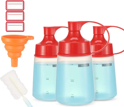 Miniatura 15 de Botella exprimidora de condimentos para salsas de boca ancha, botellas de plástico para condimentos, pintura, salsa de tomate, mostaza, aceite