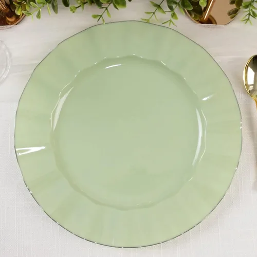 Miniatura 24 de Efavormart - Platos de cena de 11 pulgadas – Juego de 10 platos desechables redondos de plástico negro con borde dorado rizado – Vajilla elegante