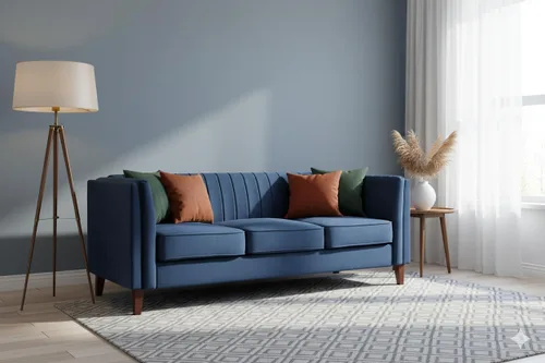 Miniatura 12 de Container Furniture Direct Sofá moderno de terciopelo de lujo para sala de estar con espuma de alta densidad, tapicería de tela suave, cojines