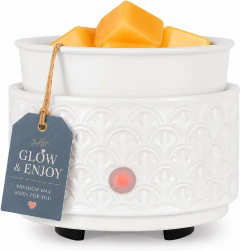 Miniatura 12 de kobodon Calentador de cera de cerámica para derretir – Calentador de cera eléctrico 3 en 1 - Quemador de velas de fragancia para tartas de cera