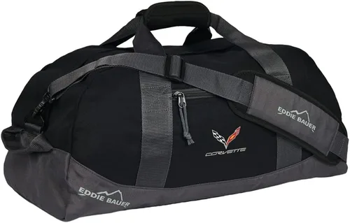 C7 Corvette Eddie Bauer Bolsa de lona con logotipo de banderas cruzadas (negro)