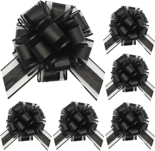 Miniatura 7 de HSXJJ 6 Piezas de Lazos de Tirar Blancos para Envolver Regalos, Lazos de Cinta de Boda de 6 Pulgadas para Paquetes de Regalos, Cestas de Regalo