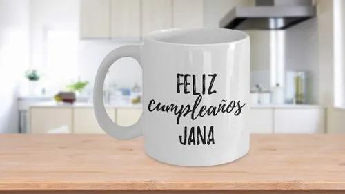 Miniatura 3 de Feliz Cumpleanos Jana Mug Spanish Happy Birthday Personalized Name Gift Coffee Tea Cup 11 oz