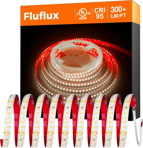 Miniatura 12 de Tira de luces LED de 24 V 2835 3000 K, 300 + LM/FT, 16.4 pies, certificación UL, CRI95, cinta de luz de alta densidad de 160 LEDs/m, cortable