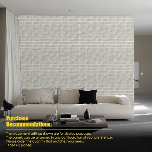Miniatura 4 de Paquete de 6 paneles acústicos de pared con absorción de sonido, 6 paneles acústicos decorativos de 24 x 24 pulgadas, diseño de ladrillo que absorbe