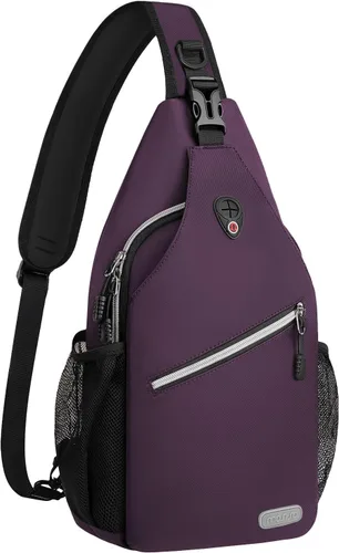 Mosiso - Mochila bandolera multiusos, para viajes, senderismo, etc. Púrpura