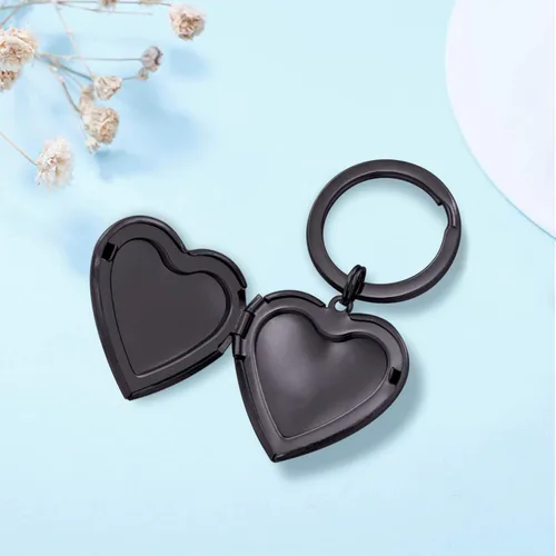 Miniatura 6 de PHOCKSIN Llavero de medallón lindo con forma de corazón que sostiene fotos, fotos, llavero, regalos para hombres, mujeres y niñas