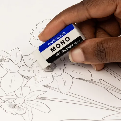 Miniatura 3 de Tombow 57321 Borrador MONO, blanco, pequeño, paquete de 5. Elimina limpiamente las marcas sin dañar el papel