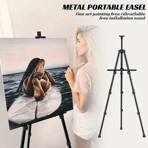 Miniatura 6 de Caballetes para pintar lienzo, caballete de arte Aredy de 66 pulgadas para dibujar, soporte de caballete de pintura portátil, caballete de mesa