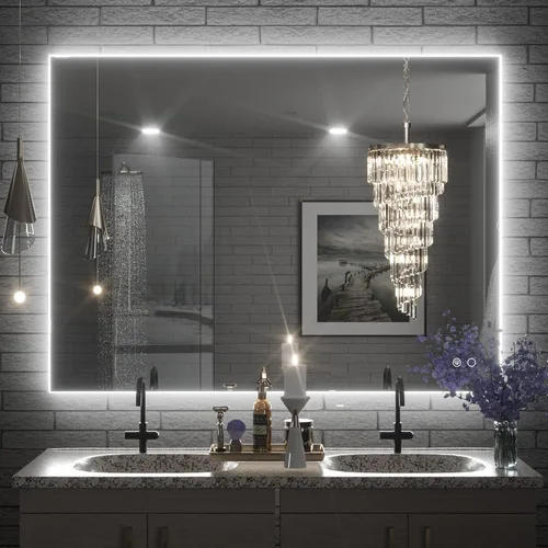 Miniatura 20 de Keonjinn Espejo de baño LED de 24 x 32 pulgadas con retroiluminación, antiniebla, CRI90+ HD regulable sin escalones, alto lumen, montaje en pared