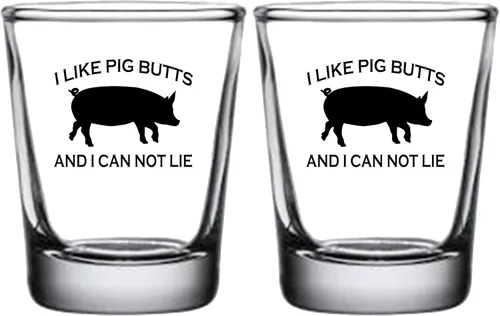 Miniatura 6 de Rogue River Tactical Funny Joke I Like Pig Butts and I Can Not Lie BBQ Shot Glass Regalo para pescador, papá, abuelo o hermano barbacoa