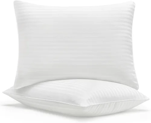 Casual Living Juego de 2 almohadas de cama tamaño Queen, fundas de almohada de algodón alternativas con fundas de almohada de algodón para personas
