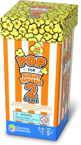 Learning Resources Juego Pop for Sight Words 2, escuela en casa, vocabulario temprano y juego de aula de fonética, 100 piezas, 2-4 jugadores, a