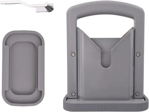 Miniatura 7 de Cortador de bagel ISOKO - Cortador de bagel de acero inoxidable de alta calidad, con guillotina suave y base de silicona antideslizante