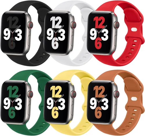 Miniatura 12 de Paquete de 6 correas deportivas compatibles con Apple Watch Band de 1.496 in 1.575 in 1.614 in 1.654 in 1.732 in 1.772 in 1.811 in 1.929 in