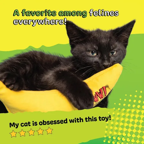 Miniatura 9 de ¡Yeowww! Juguete de Hierba Gatera, Plátano Amarillo