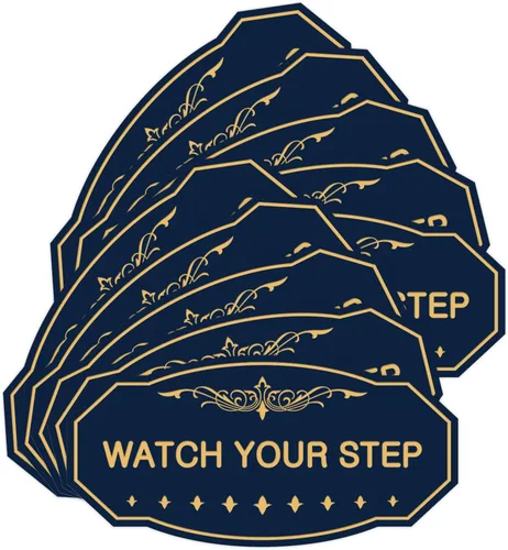 Miniatura 37 de Signs ByLITA Victorian Watch Your Step - Letrero de pared o puerta Material duradero y fácil instalación Señalización de seguridad (negro)