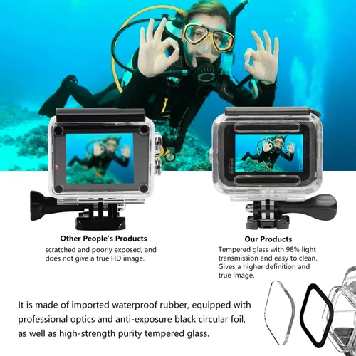 Miniatura 3 de Suptig Carcasa protectora impermeable para GoPro Hero 12/Hero 11/Hero 10/Hero 9 Negro Impermeable 164F