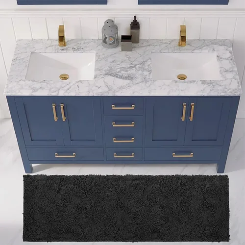 Miniatura 147 de LuxUrux Tapete de microfibra afelpada, de felpilla extrasuave, pelo largo de 1 pulgada, muy absorbente, para baño o ducha, lavar y secar a máquina