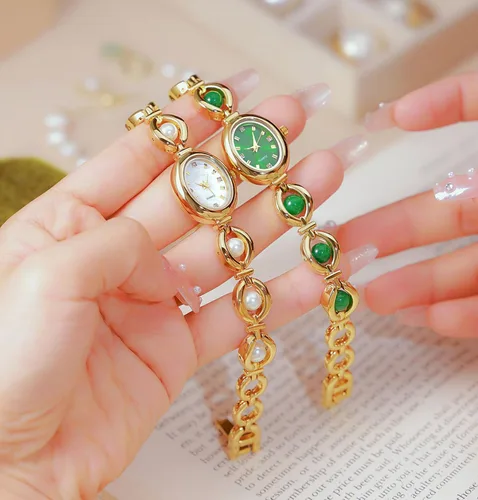 Miniatura 4 de ADSBIAOYE Elegante reloj de vestir para mujer con perla de moda, reloj de esfera ovalada, pulsera de regalo para mujer, reloj analógico impermeable