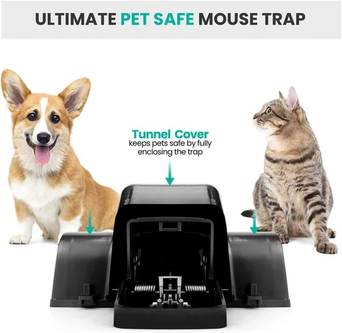 Miniatura 2 de eXuby Trampas para ratas seguras para mascotas y niños con diseño de túnel - Doble entrada para una mejor tasa de captura - Sin veneno dañino