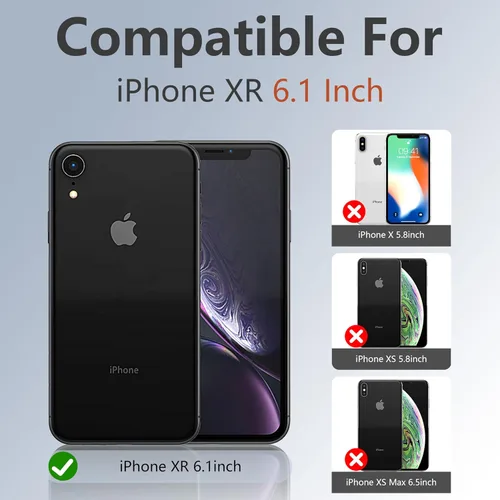 Miniatura 2 de YmhxcY Funda para iPhone XR, 3 capas de protección de cuerpo completo, a prueba de golpes, a prueba de caídas, resistente con clip para cinturón