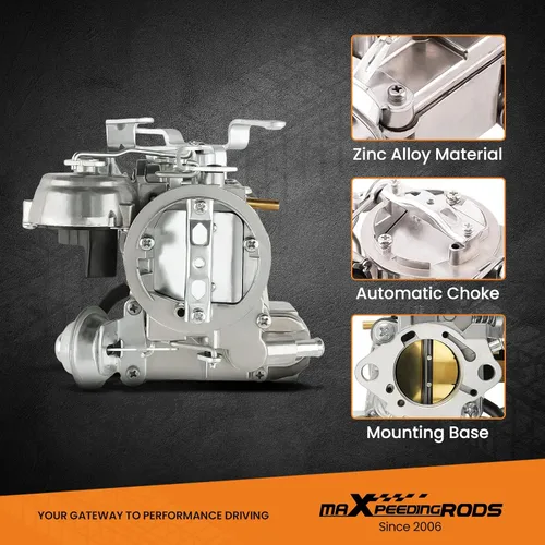 Miniatura 7 de maXpeedingrods Carburador de 1 barril, para Chevy para GMC 4.8L 292/4.1L 250 6 Cyl, estrangulador automático carburador de 1 barril para Chevrolet
