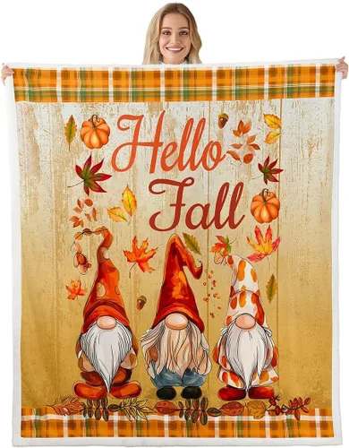Miniatura 9 de Manta de temporada de otoño para niños y niñas, bonito forro polar de conejo de dibujos animados, regalos de feliz día de Acción de Gracias