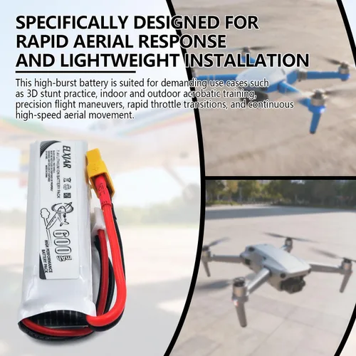 Miniatura 5 de Paquete de 4 baterías LiPo de 7.4V 600mAh 45C 2S con enchufe XT30 y cargador 2 en 1 para WLtoys XK K130 Seis canales 3D Stunt RC Helicópteros Drones