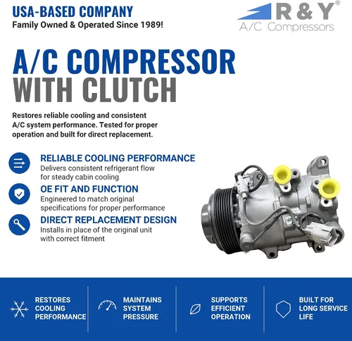 Miniatura 2 de RYC Compresor de aire acondicionado automotriz y embrague de A/C AEG336 (se adapta a Lexus RX350 3.5L 2007, 2008, 2009)