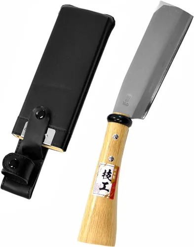KAKURI Cuchillo de herramientas japonés NATA pequeño de 6 pulgadas, hecho en Japón, hacha de hacha de hacha con funda para camping, al aire libre,