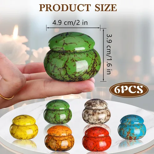 Miniatura 3 de CHONOVO Urnas pequeñas para cenizas humanas, juego de 6, urnas de recuerdo de cremación de 1.6 pulgadas para cenizas, mini urna decorativa