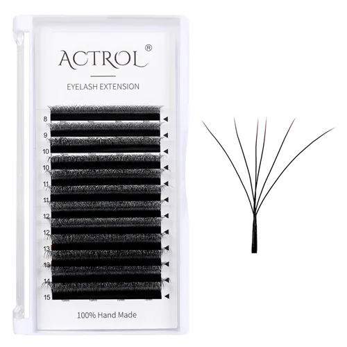 Miniatura 11 de Extensiones de pestañas 4D W, color negro, 0.003 in, rizo D, 0.315 in, volumen individual, YY, extensiones de pestañas en forma de W, fáciles