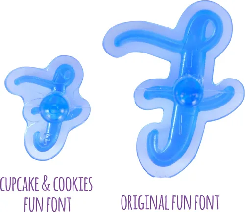 Miniatura 4 de PME Fun Fonts - Juego de 66 sellos para cupcakes y galletas, color azul, estándar