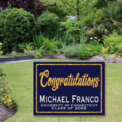 Miniatura 6 de Congratulations Class of 2024 Graduate Personalized Yard Sign with Metal Stake, Custom Graduation Party Personalized Lawn Sign