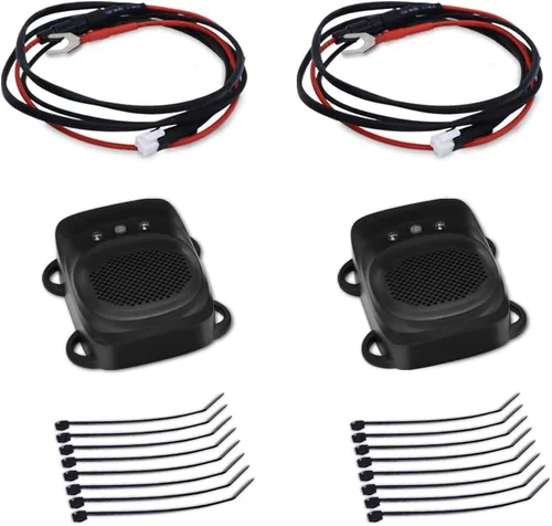 Miniatura 6 de Loraffe Repelente de roedores bajo el capó para motores de automóvil, disuasorio ultrasónico de ratón de 12 V 24 V con luces estroboscópicas LED