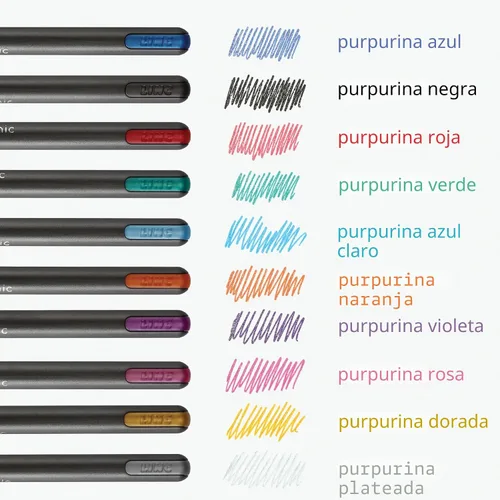 Miniatura 4 de Pentonic Bolígrafos de Gel con Purpurina, 10 unidades, 10 colores surtidos, punta gruesa de 1.0 mm, escritura suave para journaling, toma de notas